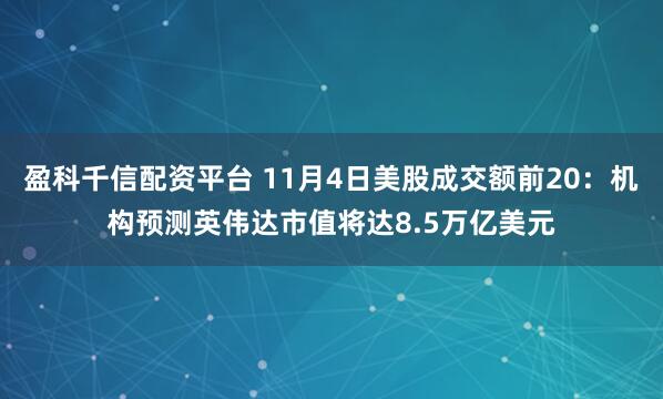 盈科千信配资平台 11月4日美股成交额前20：机构预测英伟达市值将达8.5万亿美元